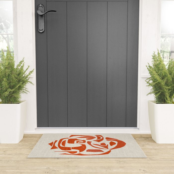 Orange Samurai Welcome Mat Gallery Image 3