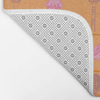Tennis Rackets & Roses in Peach & Orange Bath Mat Gallery Image 2