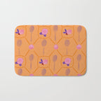 Tennis Rackets & Roses in Peach & Orange Bath Mat Gallery Image 1