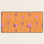Tennis Rackets & Roses in Peach & Orange Desk Mat Gallery Image 3