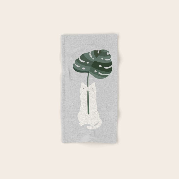 Cat and Plant 58 Bath Towel Gallery Image 1