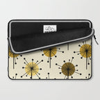 Atomic Era Sputnik Starburst Flowers Light Yellow Laptop Sleeve Gallery Image 2
