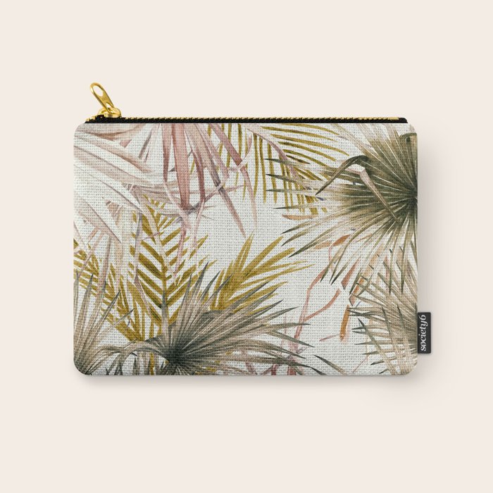 Pink Green leaf II Carry All Pouch Gallery Image 1