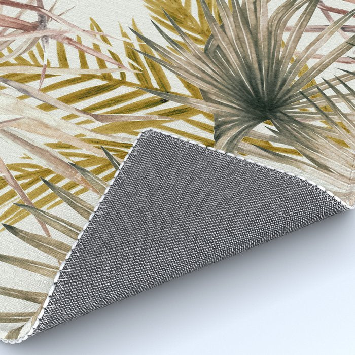 Pink Green leaf II Rug Gallery Image 4