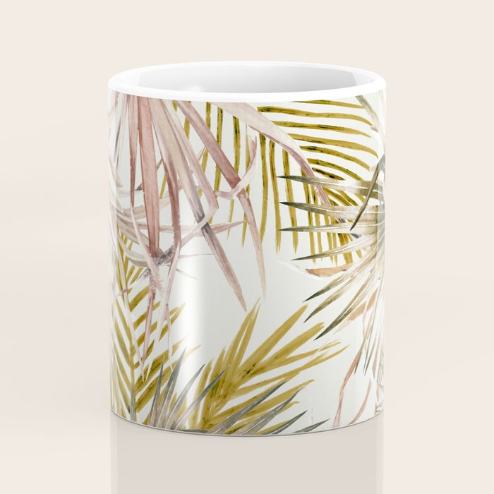 Pink Green leaf II Coffee Mug Gallery Image 4