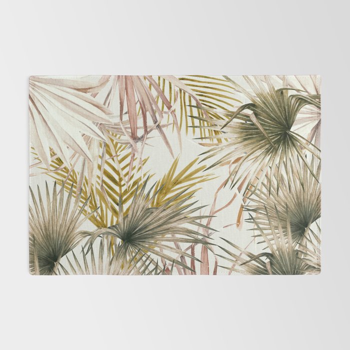 Pink Green leaf II Rug Gallery Image 2