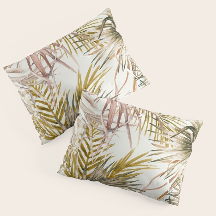 Pink Green leaf II Pillow Sham Gallery Image 3