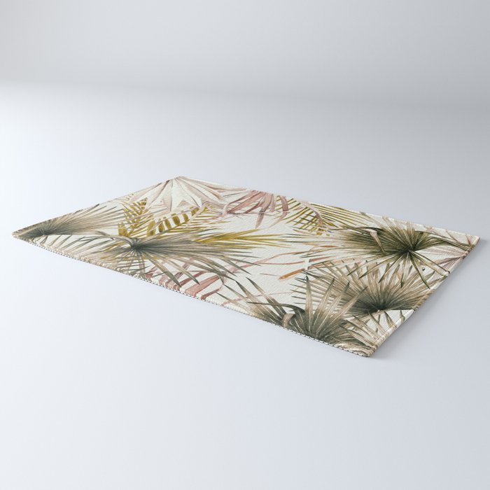 Pink Green leaf II Rug Gallery Image 3