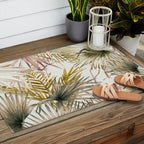 Pink Green leaf II Outdoor Rug Gallery Image 2
