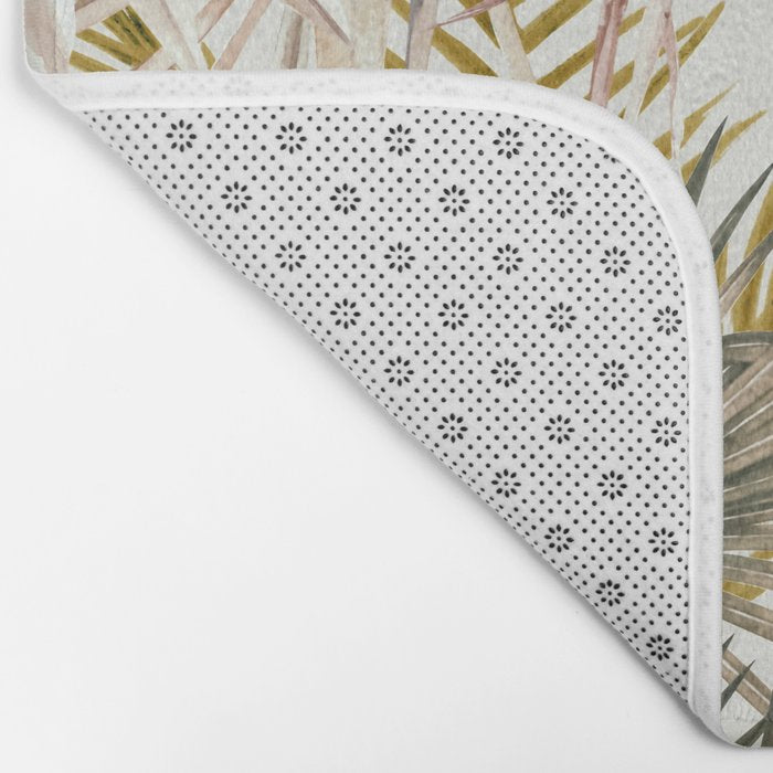 Pink Green leaf II Bath Mat Gallery Image 2