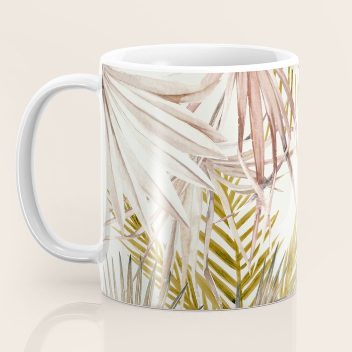 Pink Green leaf II Coffee Mug Gallery Image 3