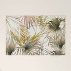 Pink Green leaf II Welcome Mat Gallery Image 1