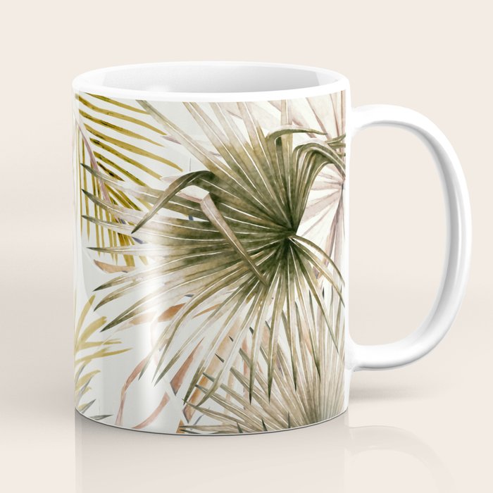 Pink Green leaf II Coffee Mug Gallery Image 1