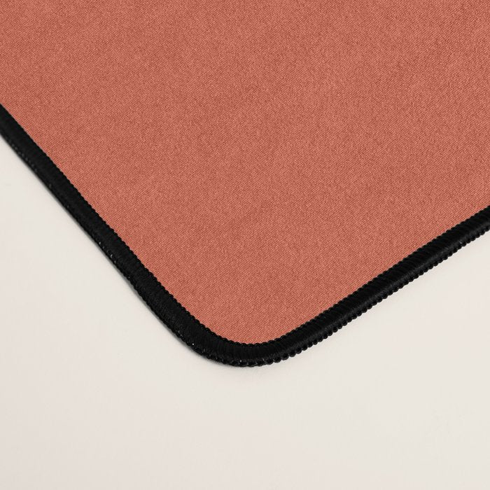 Coral Red Solid Color Desk Mat Gallery Image 4