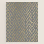 Herringbone, Boho, Mudcloth Pattern, Grey and Gold Jigsaw Puzzle Gallery Image 1