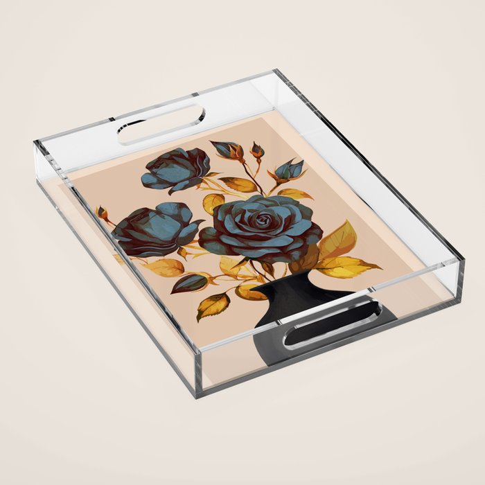 Flowers In Vase 4  Acrylic Tray Gallery Image 1