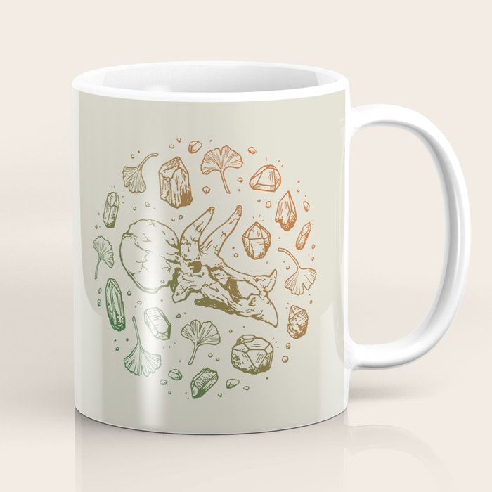 Triceratops Rocks! | Leaf Green & Pumpkin Spice Ombré Coffee Mug Gallery Image 1