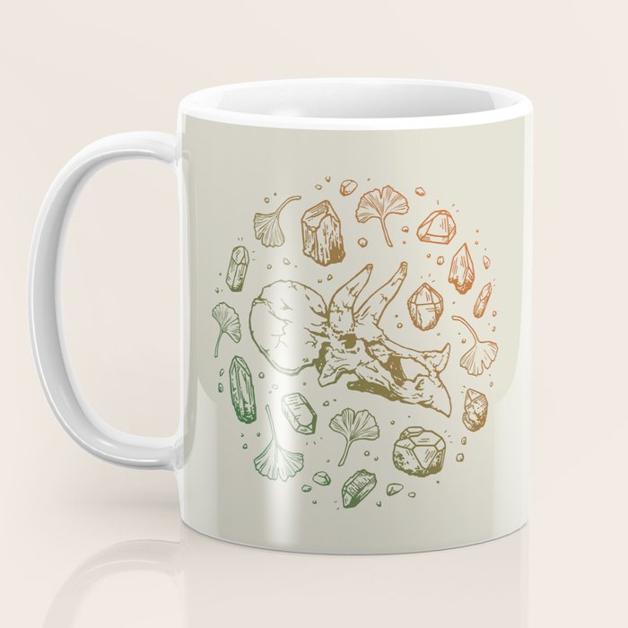 Triceratops Rocks! | Leaf Green & Pumpkin Spice Ombré Coffee Mug Gallery Image 3