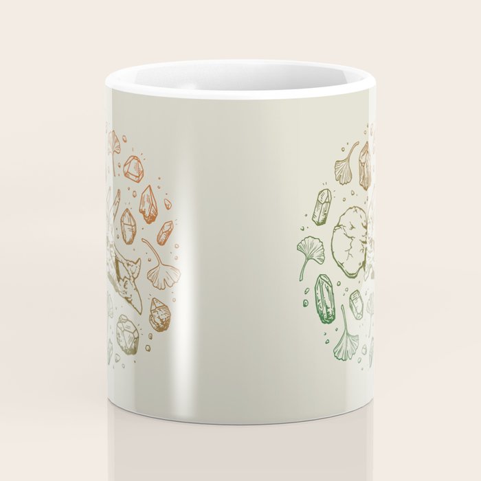 Triceratops Rocks! | Leaf Green & Pumpkin Spice Ombré Coffee Mug Gallery Image 4