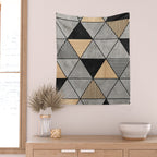 Concrete and Wood Triangles 2 Wall Tapestry Gallery Image 2