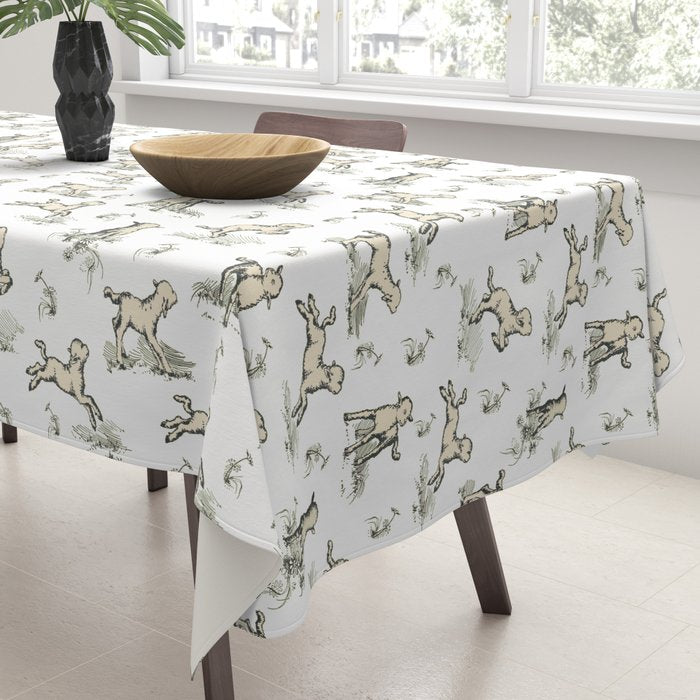 Little Sheep in Meadow - Toile pattern for Children  Tablecloth Gallery Image 3
