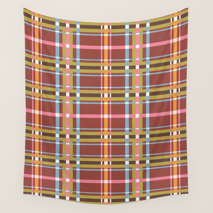 Autumn Tartan Charm Wall Tapestry Gallery Image 4