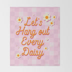 Let's Hang Out Every Daisy - Plant Puns Throw Blanket Gallery Image 2