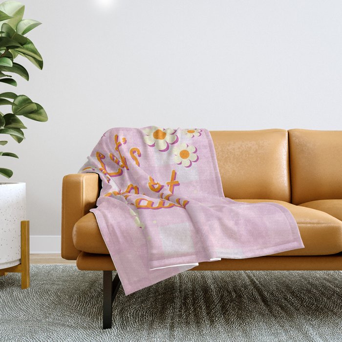 Let's Hang Out Every Daisy - Plant Puns Throw Blanket Gallery Image 1