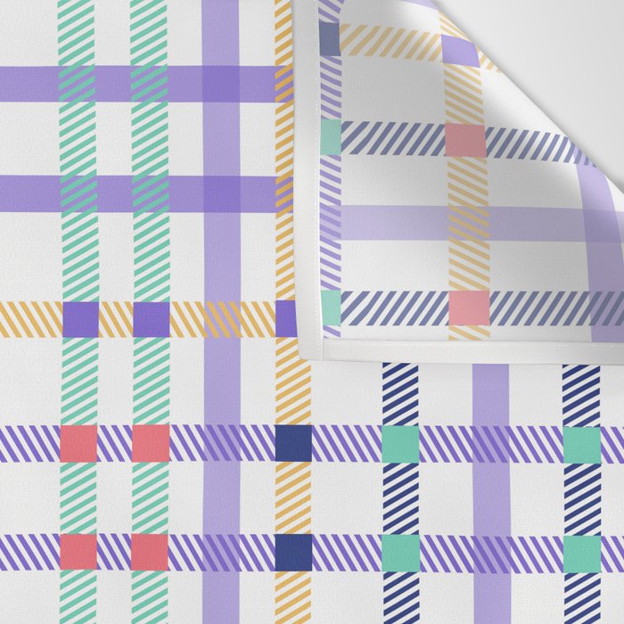Vibrant Plaid Fusion A Wall Tapestry Gallery Image 3