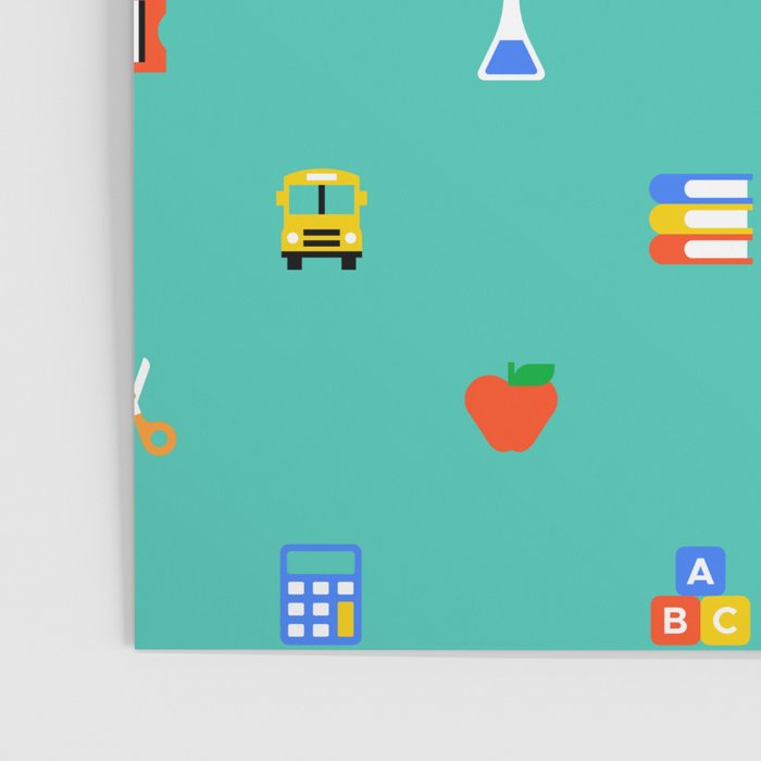 Colorful back to school sticker icon pattern Poster Gallery Image 3