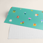 Colorful back to school sticker icon pattern Wrapping Paper Gallery Image 2