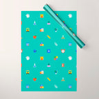 Colorful back to school sticker icon pattern Wrapping Paper Gallery Image 1