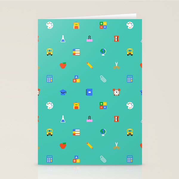 Colorful back to school sticker icon pattern Stationery Card Gallery Image 2