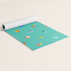 Colorful back to school sticker icon pattern Yoga Mat Gallery Image 2