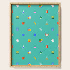 Colorful back to school sticker icon pattern Serving Tray Gallery Image 1