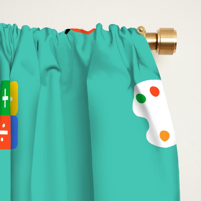 Colorful back to school sticker icon pattern Window Curtain Gallery Image 2
