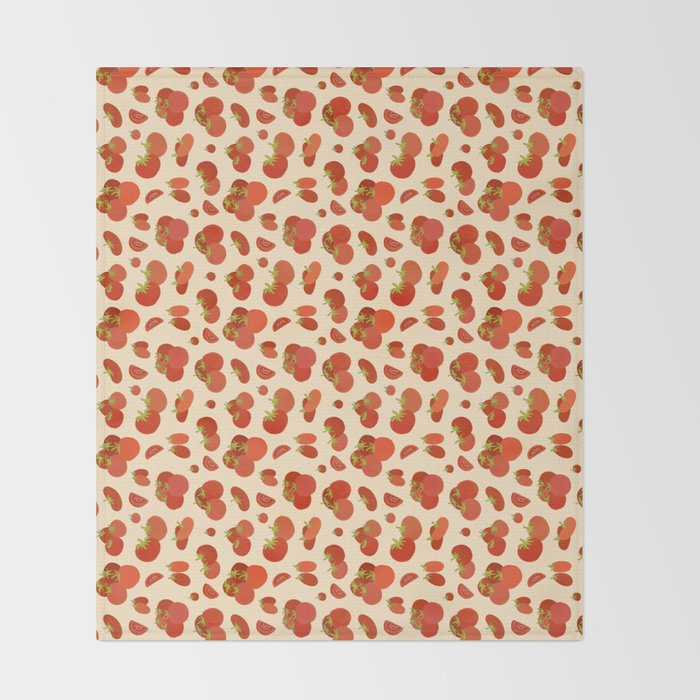 Hand Drawn Italian Roman Pomodori Tomato Classic Mediterranean Art Throw Blanket Gallery Image 2