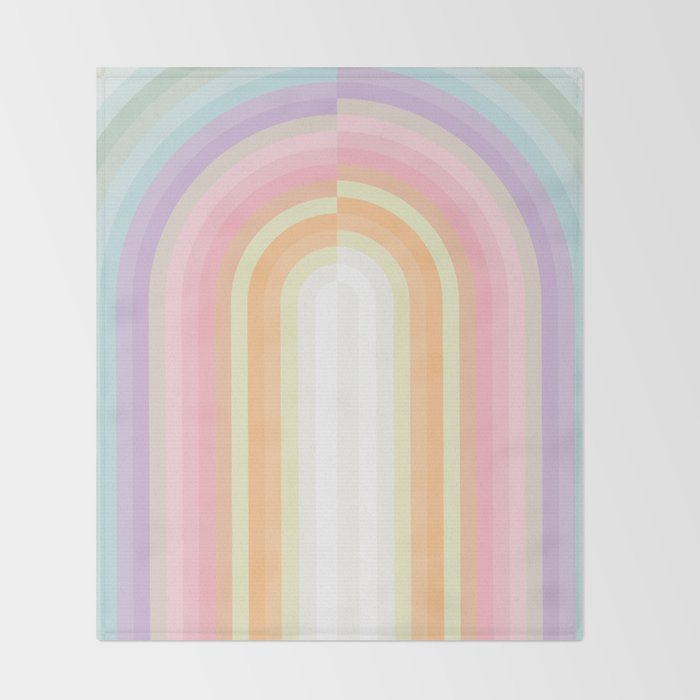 Dreamy Pastel Rainbow 1 Throw Blanket Gallery Image 2