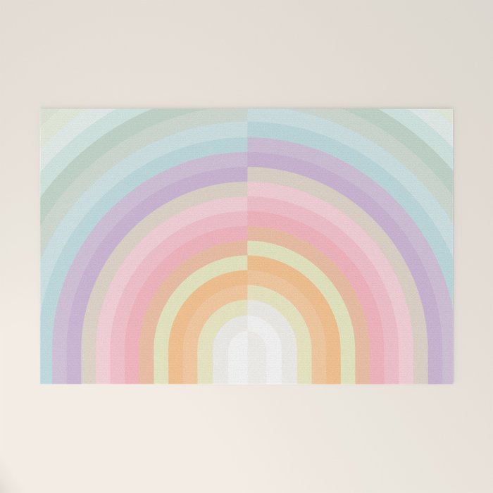 Dreamy Pastel Rainbow 1 Welcome Mat Gallery Image 1