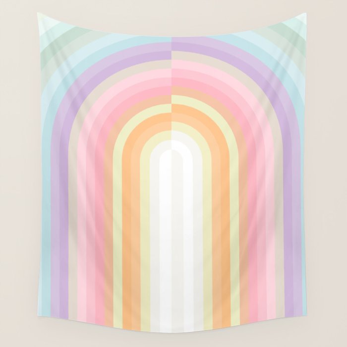 Dreamy Pastel Rainbow 1 Wall Tapestry Gallery Image 1