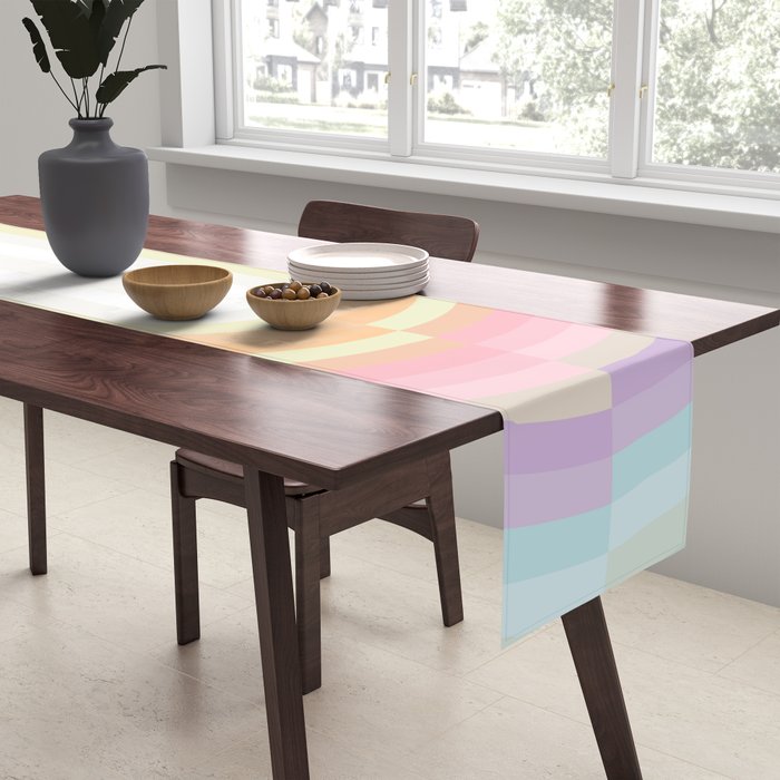 Dreamy Pastel Rainbow 1 Table Runner Gallery Image 2