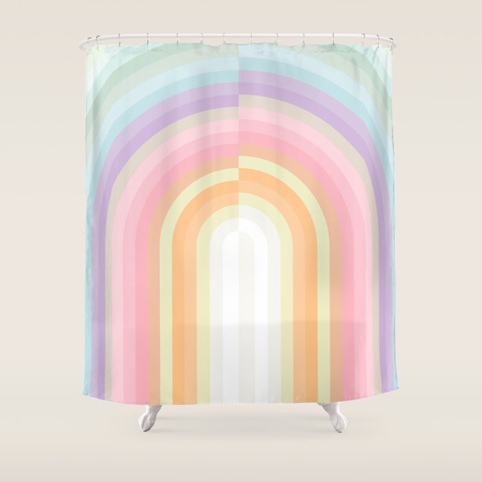 Dreamy Pastel Rainbow 1 Shower Curtain Gallery Image 1