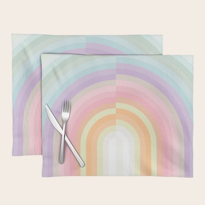 Dreamy Pastel Rainbow 1 Placemat Gallery Image 1