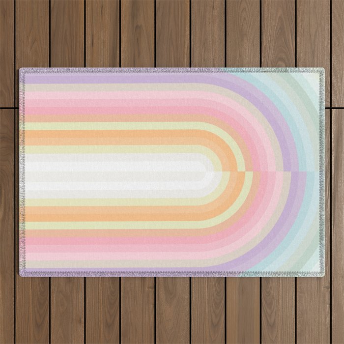 Dreamy Pastel Rainbow 1 Outdoor Rug Gallery Image 1