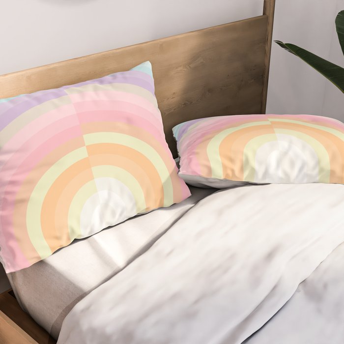 Dreamy Pastel Rainbow 1 Pillow Sham Gallery Image 2