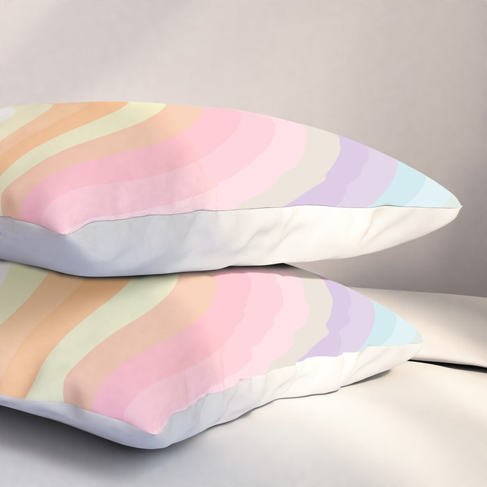 Dreamy Pastel Rainbow 1 Pillow Sham Gallery Image 3