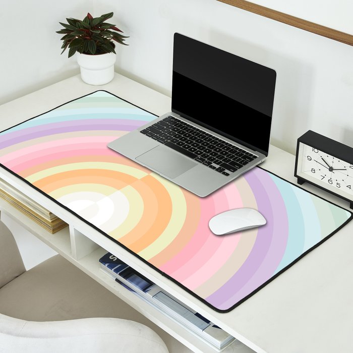 Dreamy Pastel Rainbow 1 Desk Mat Gallery Image 2