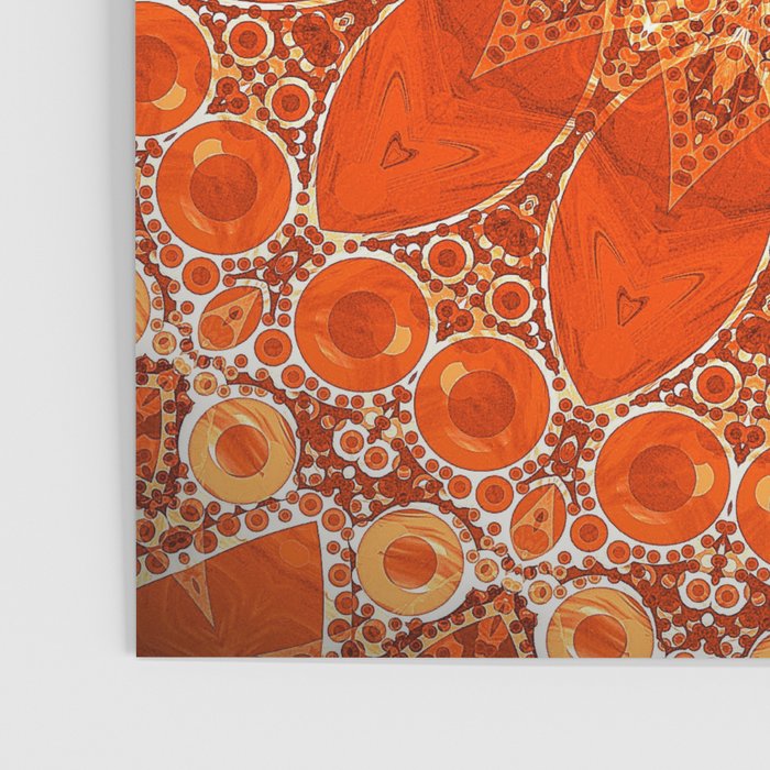 Detailed Orange Boho Mandala Poster Gallery Image 3