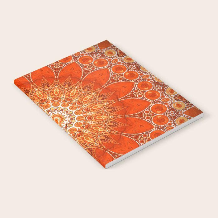 Detailed Orange Boho Mandala Notebook Gallery Image 2