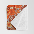 Detailed Orange Boho Mandala Throw Blanket Gallery Image 3